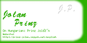 jolan prinz business card